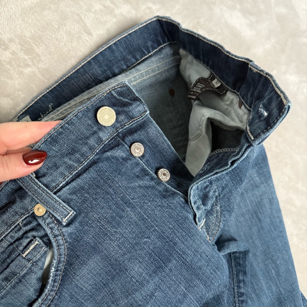 7 For All Mankind Bootcut Jeans Women Size 32 Medium Wash Stretch Denim - Picture 5 of 10
